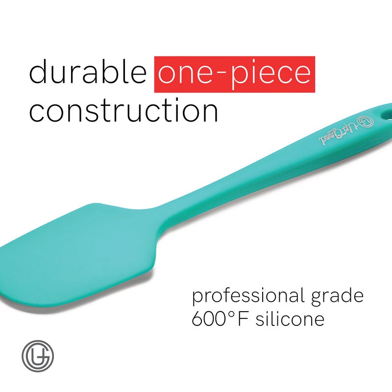 UpGood Silicone Spatula Set 600Â°F - High Heat Resistant Nonstick, Small and Large Kitchen Spatulas - Flexible BPA Free Professional Grade Cookware - Utensils for Cooking, Baking, Mixing(4 Pcs, Teal) - Image 3